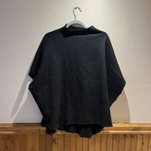 Frank & Eileen Audrey Funnel Neck Black Capelet One Size Lagenlook Classic